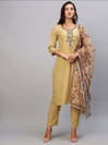 Shamal Printed Cotton Blend Kurti With Bottom Dupatta Wholesale Market In Surat